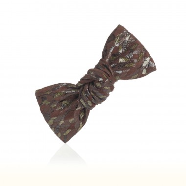 Printed leather bow...